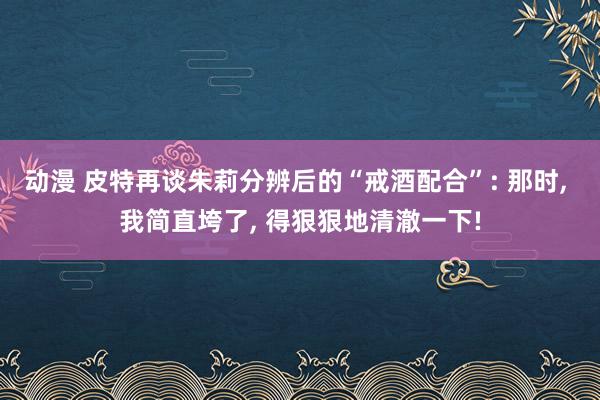 动漫 皮特再谈朱莉分辨后的“戒酒配合”: 那时, 我简直垮了